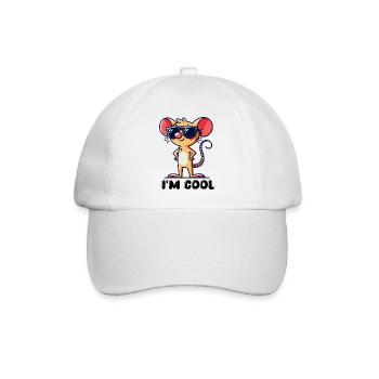 maus cool - Baseballkappe - Weiß/Weiß - Vorne