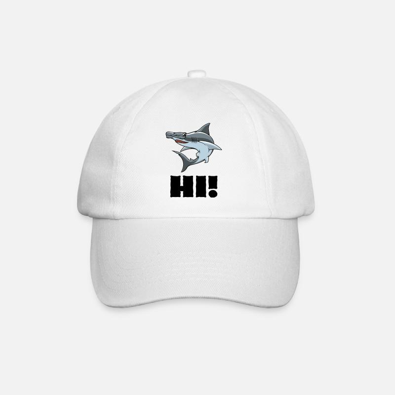 Hi Hammerhead Shark - Baseball Cap - white/white