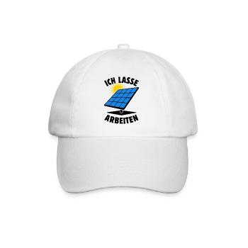 Ich lasse arbeiten - Photovoltaik - Solarenergie - Baseballkappe - Weiß/Weiß - Vorne