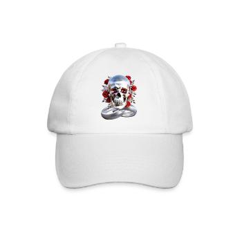 Crâne avec anneaux - Casquette classique - blanc/blanc - Devant