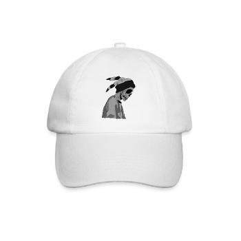 mat skull - Baseball Cap - white/white - Front