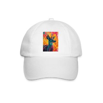 Cerf dans un fond coloré - Casquette classique - blanc/blanc - Devant