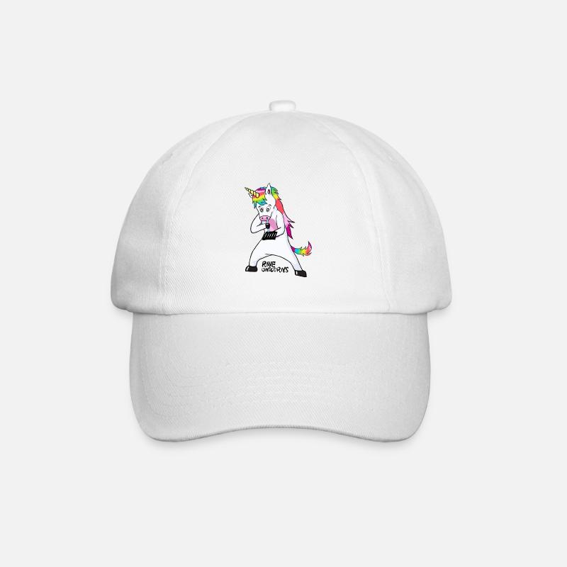 Ravew Unicorns Line Black Logo 18+ - Baseballkappe - Weiß/Weiß