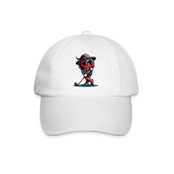 Fun golf tomato swings with style - Baseball Cap - white/white - Front