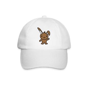 Lapin saluant amicalement la main agitant bonjour - Casquette classique - blanc/blanc - Devant