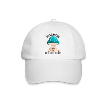 Hokuspokus Ich brauche Kaffee, um mich zu konzentrieren - Baseballkappe - Weiß/Weiß - Vorne