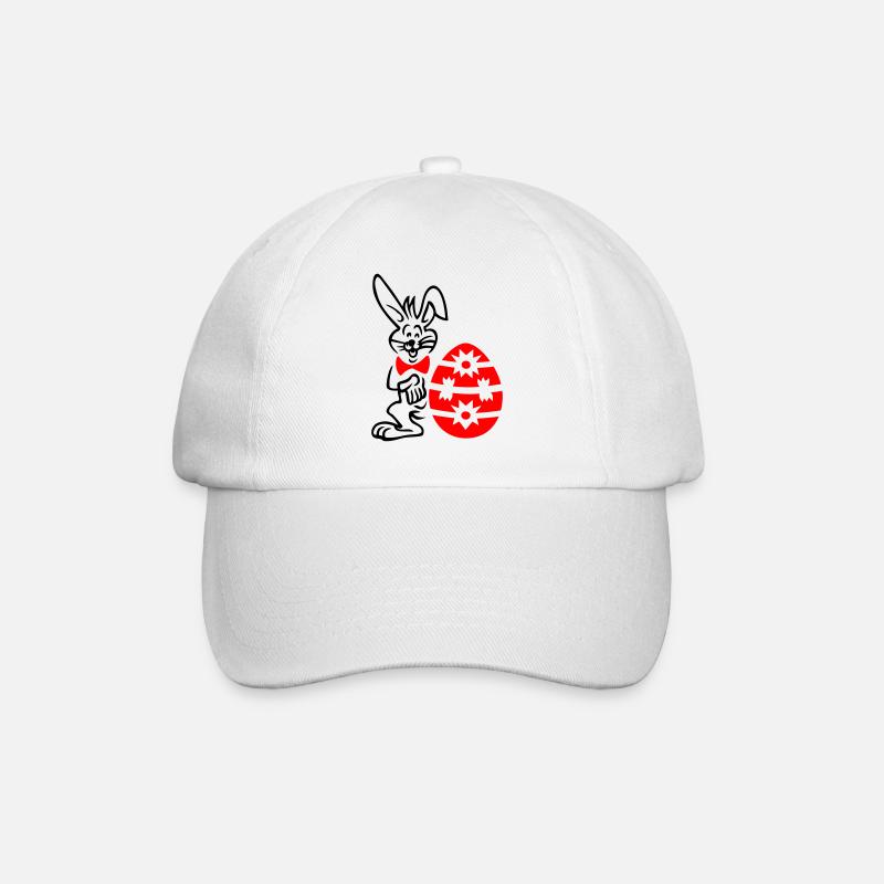 Osterei mit Hase - Baseballkappe - Weiß/Weiß