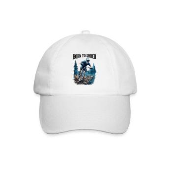 Mountain Biking Forest Trail Action Scene - Baseball Cap - white/white - Front