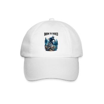 Mountain Biking Forest Trail Action Scene - Baseball Cap - white/white - Front