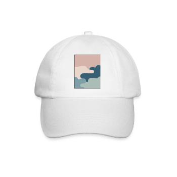 Pastell Muster Abstrakte Formen Kunst Wolken Farbe - Baseballkappe - Weiß/Weiß - Vorne