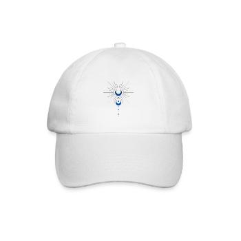Peace symbol with moon - Baseball Cap - white/white - Front