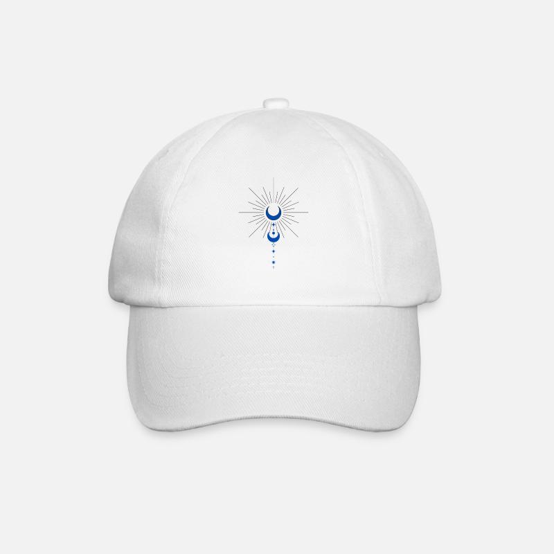 Peace symbol with moon - Baseball Cap - white/white
