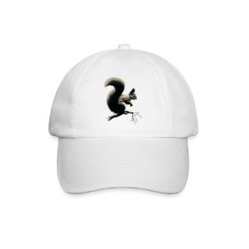 Squirrel on branch - Baseball Cap - white/white - Front
