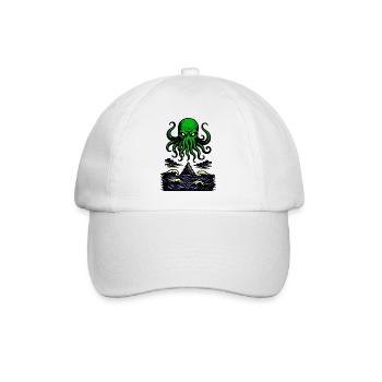 Cthulhu Retro 2 - Baseballkappe - Weiß/Weiß - Vorne