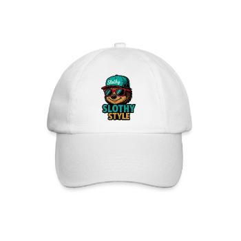 Slothy Style – Sloth Streetwear - Baseball Cap - white/white - Front