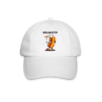 Grillmeister Funny BBQ Hot Dog Mascot - Baseball Cap - white/white - Front