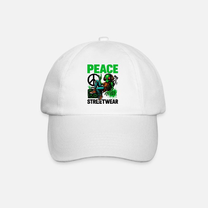 Extraterrestre avec Boombox de paix - Casquette classique - blanc/blanc