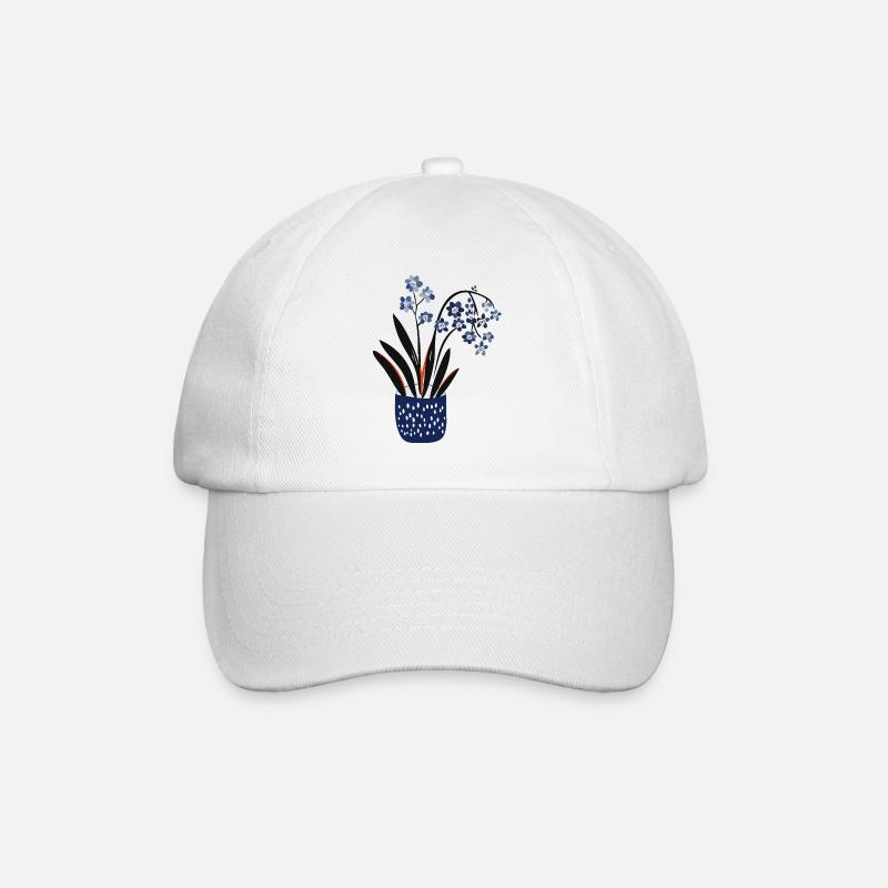 Niedliches Pflanzendesign - Baseballkappe - Weiß/Weiß