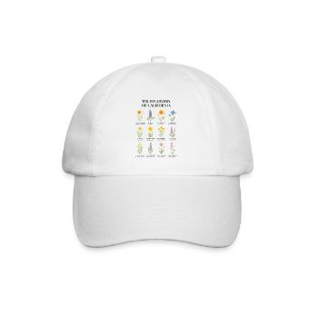 California Wildflowers – Botanical Watercolor Illu - Baseball Cap - white/white - Front
