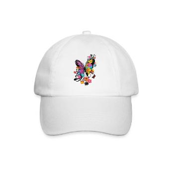 Butterfly Colorful Colorful Beautiful Art Nature - Baseball Cap - white/white - Front