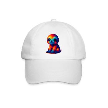 WPAP Polygon Kawaii Style Baby Sloth - Baseball Cap - white/white - Front