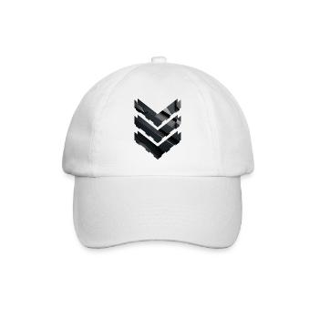 Abstract Black Geometric Pattern - Baseball Cap - white/white - Front