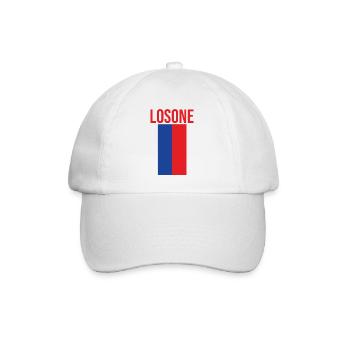 Ticino flag with Losone lettering - Baseball Cap - white/white - Front