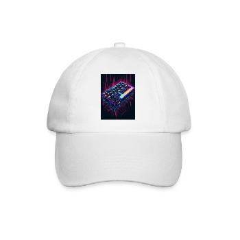 Futuristic synthesizer design - Baseball Cap - white/white - Front