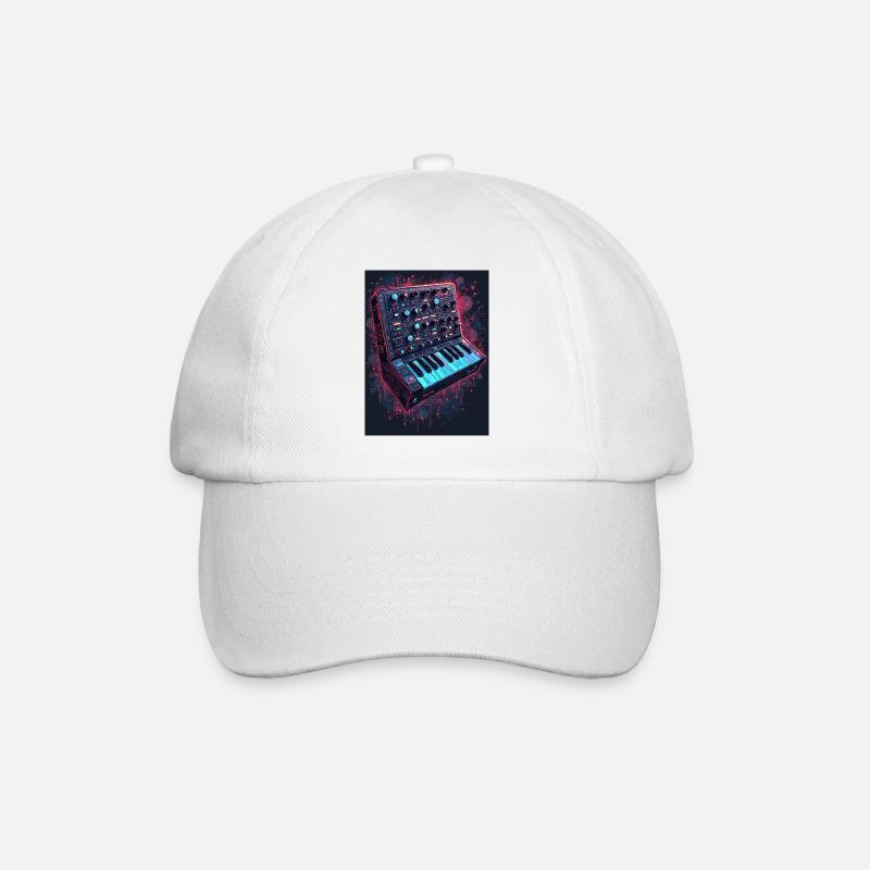 Digital Synthesizer Art Design - Baseball Cap - white/white