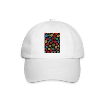 Colorful Fireworks on Black Backgrounds - Baseball Cap - white/white - Front