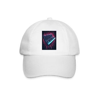 Neon Synthesizer Music Design - Baseball Cap - white/white - Front