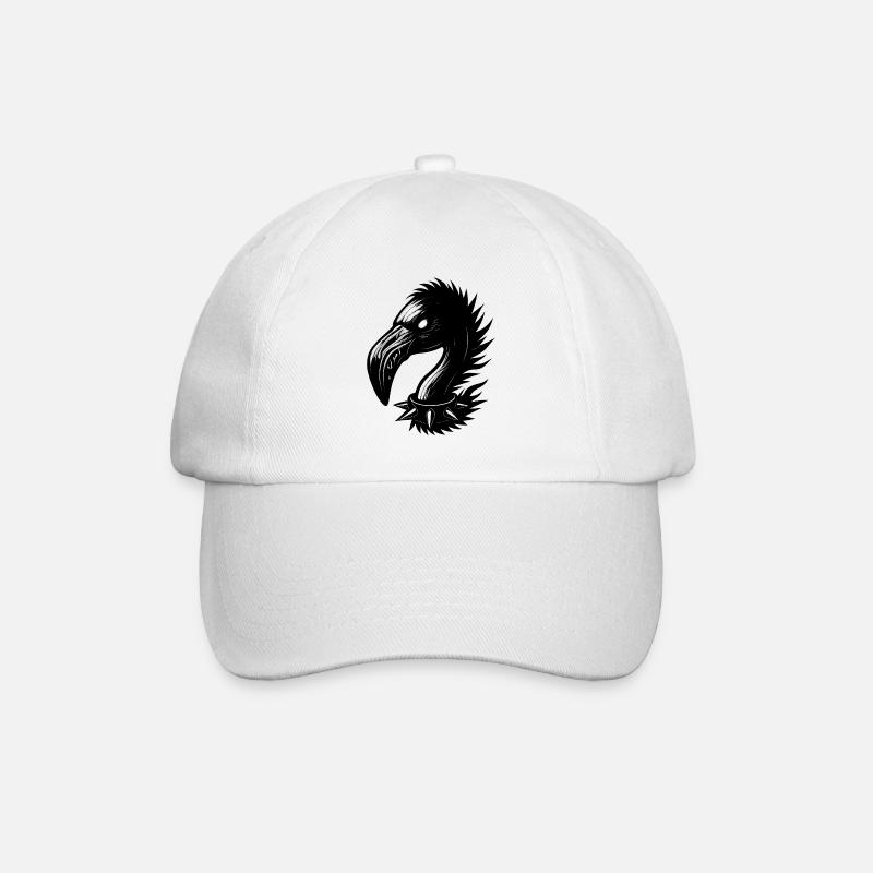 Metall-Flamingo - Baseballkappe - Weiß/Weiß