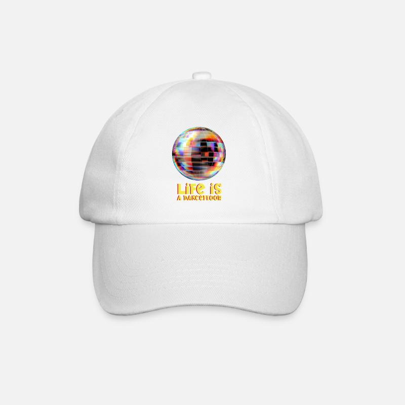 Disco Globe with Bright Colors - Baseball Cap - white/white