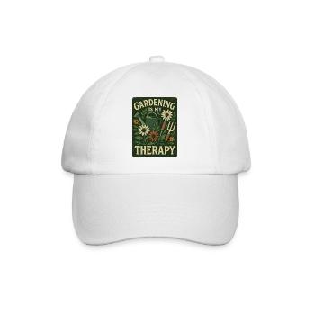 Gartenarbeit ist meine Therapie Blumendesign - Baseballkappe - Weiß/Weiß - Vorne