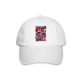 Neon Retro Pop Art Design 2000's 90's - Baseball Cap - white/white - Front
