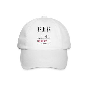 Werdender Bruder 2026 Geschenk Schwangerschaft - Baseballkappe - Weiß/Weiß - Vorne