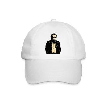 Noir Charles Bukowski portrait - Baseball Cap - white/white - Front