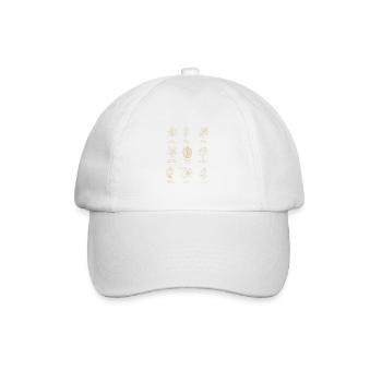 Botanische Blätter Europas - Naturdesign Goldbraun - Baseballkappe - Weiß/Weiß - Vorne