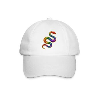 Regenbogen Glitzer Schlange - Baseballkappe - Weiß/Weiß - Vorne