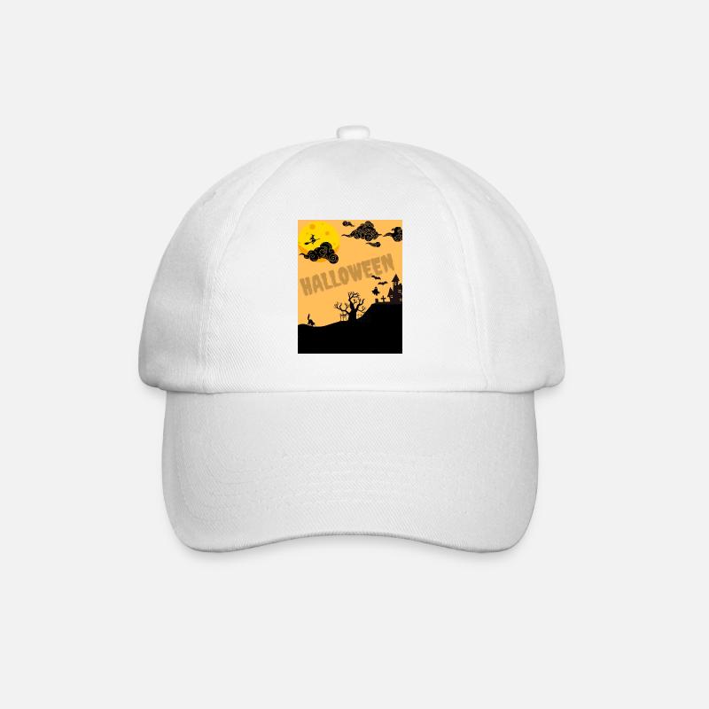 Halloween Silhouette von Moon - Baseballkappe - Weiß/Weiß