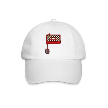 Mixtape vs. Mixer – Retro Music Cult Design - Baseball Cap - white/white - Front