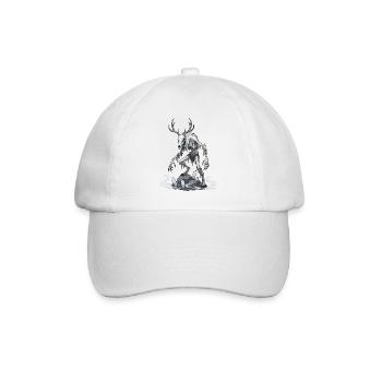 Wendigo Eisgeist Hirsch Skelett - Baseballkappe - Weiß/Weiß - Vorne