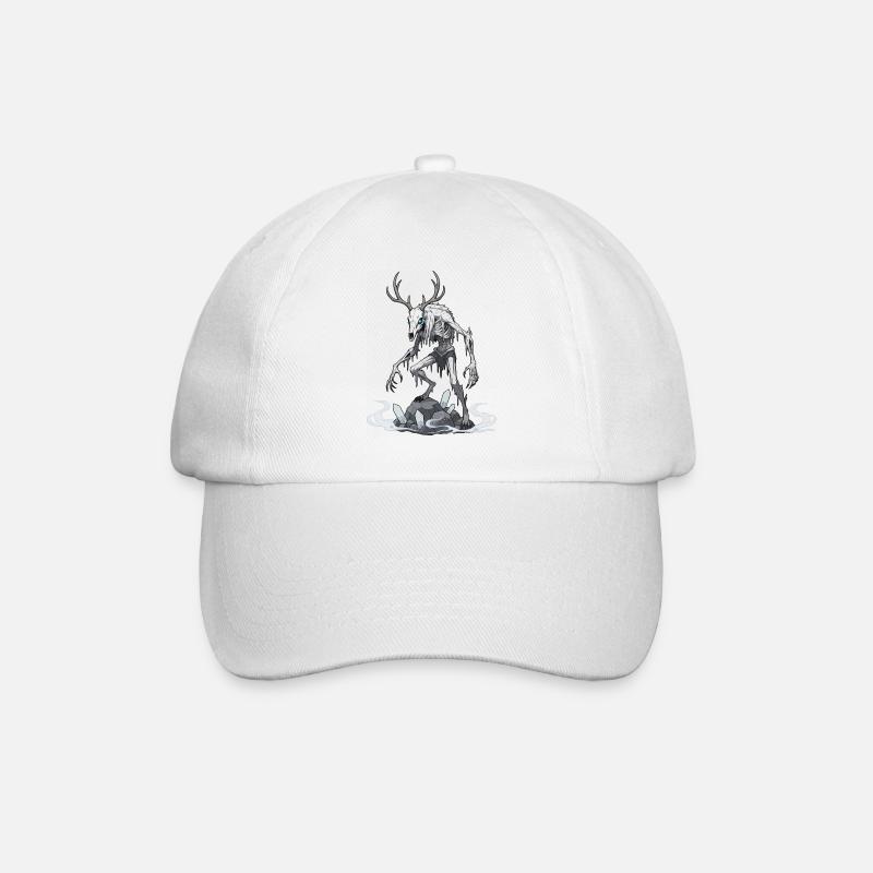 Wendigo Eisgeist Hirsch Skelett - Baseballkappe - Weiß/Weiß