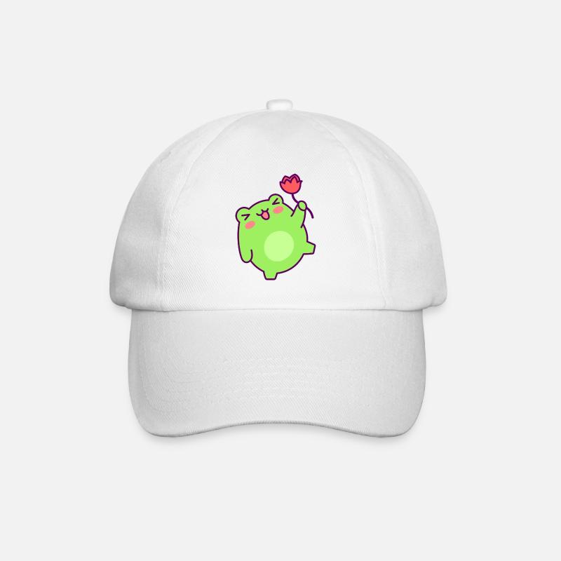 Petit Bonhomme Vert Tulipe Joyeuse - Casquette classique - blanc/blanc