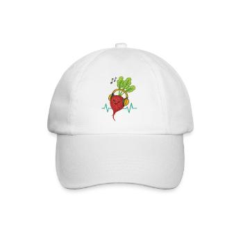 Beet Beats and Headphones - Baseball Cap - white/white - Front