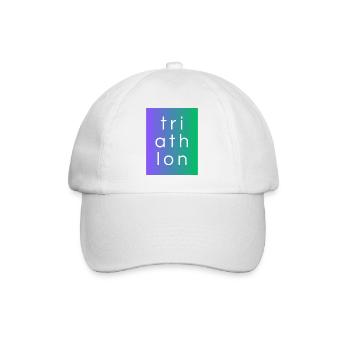 Triathlon - Schönes Desing mit Neon-Farben - Baseballkappe - Weiß/Weiß - Vorne