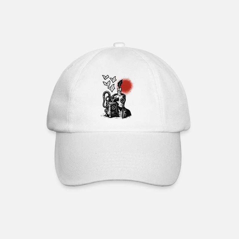Machine à encre avec stylo et soleil - Casquette classique - blanc/blanc