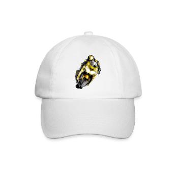 Racer on yellow machine - Baseball Cap - white/white - Front