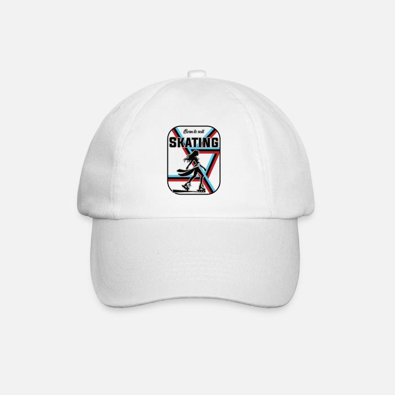 Skating Design – Born to Roll - Baseballkappe - Weiß/Weiß