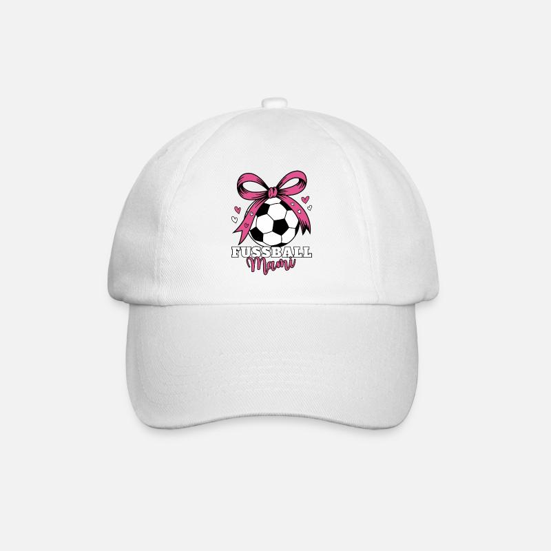 Fußball Mami Pink Schleife - Baseballkappe - Weiß/Weiß